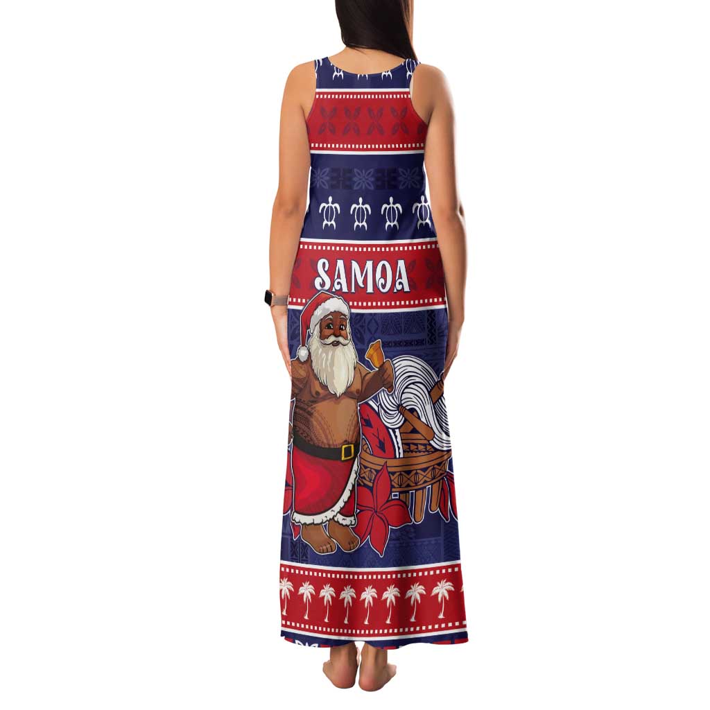 Samoa Christmas Tank Maxi Dress Samoan Santa Claus Manuia Le Kerisimasi LT05 - Polynesian Pride
