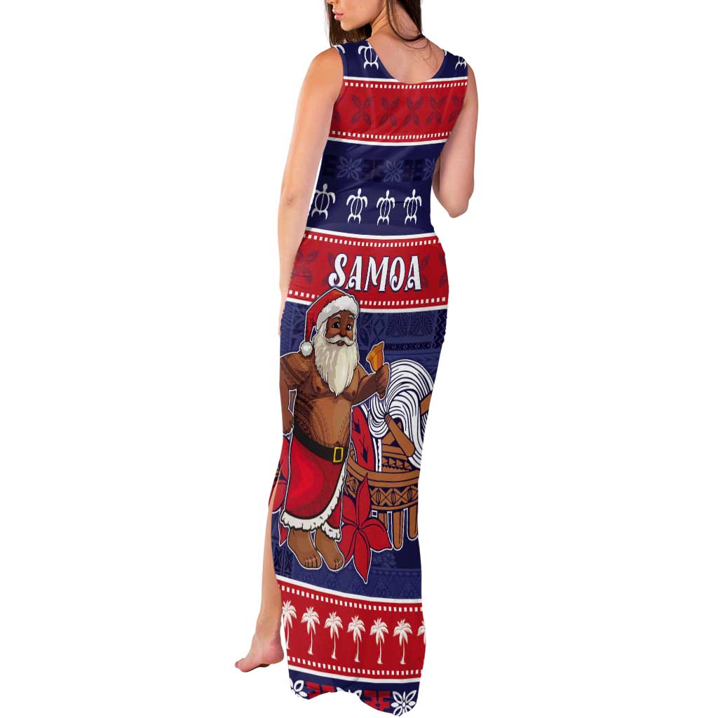 Samoa Christmas Tank Maxi Dress Samoan Santa Claus Manuia Le Kerisimasi LT05 - Polynesian Pride