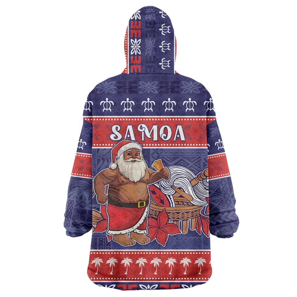 Samoa Christmas Wearable Blanket Hoodie Samoan Santa Claus Manuia Le Kerisimasi