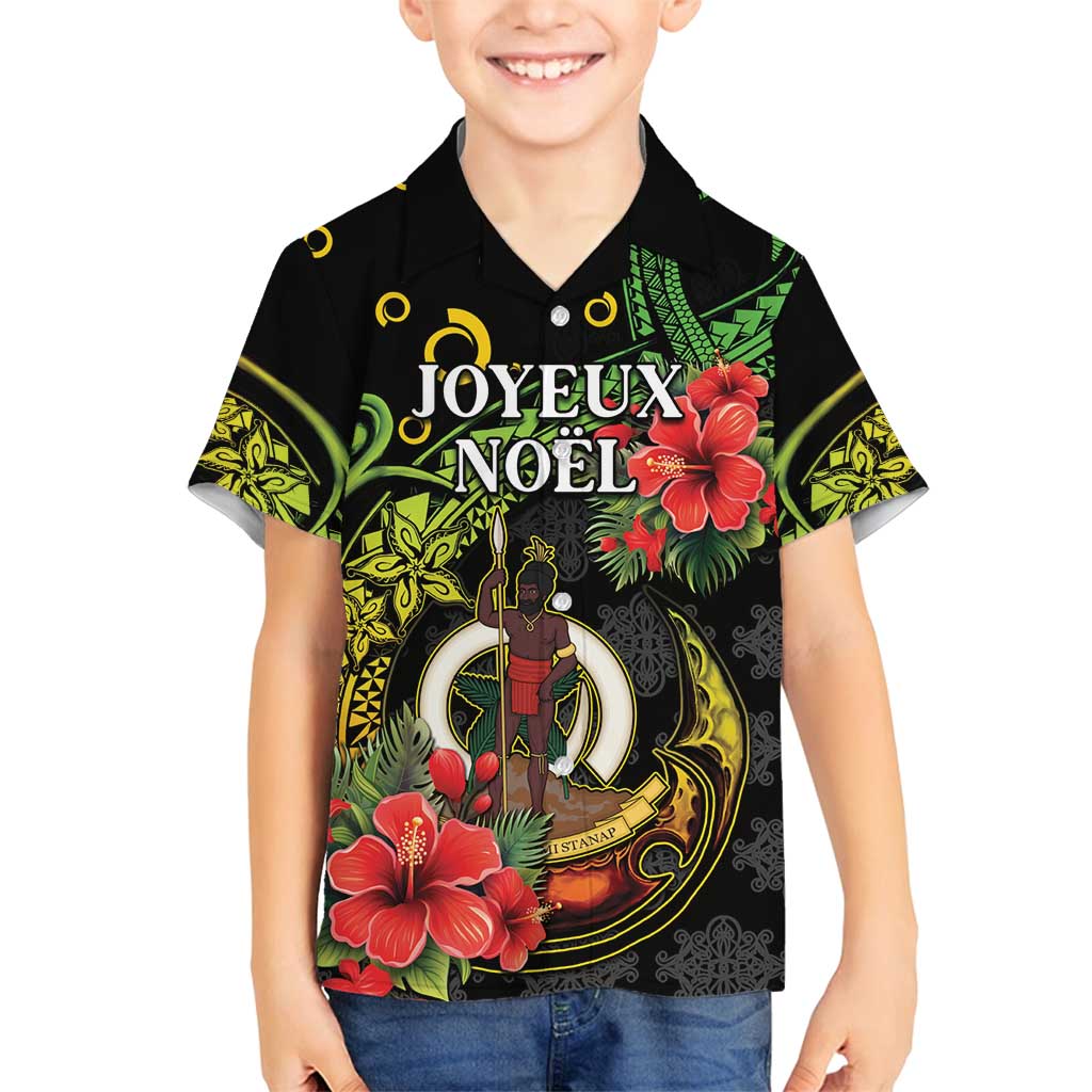 Love Vanuatu Christmas Family Matching Tank Maxi Dress and Hawaiian Shirt God Yumi Polynesian Tribal Pattern LT05 Son's Shirt Black - Polynesian Pride
