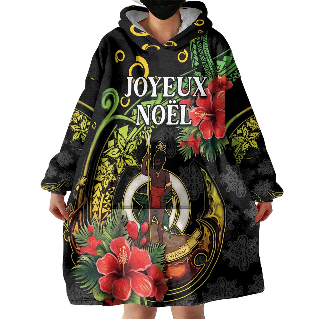Love Vanuatu Christmas Wearable Blanket Hoodie God Yumi Polynesian Tribal Pattern