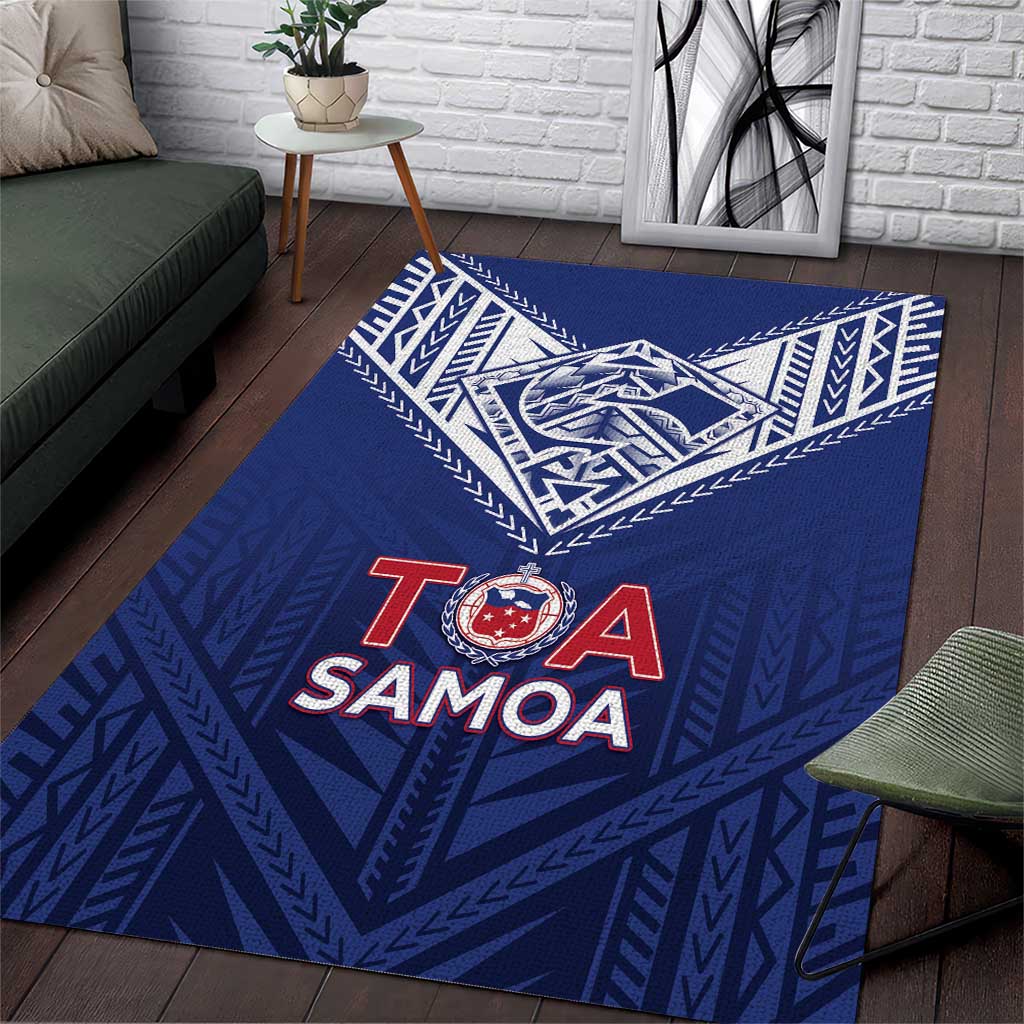 Super Toa Samoa Rugby Area Rug Warrior Spirit LT05