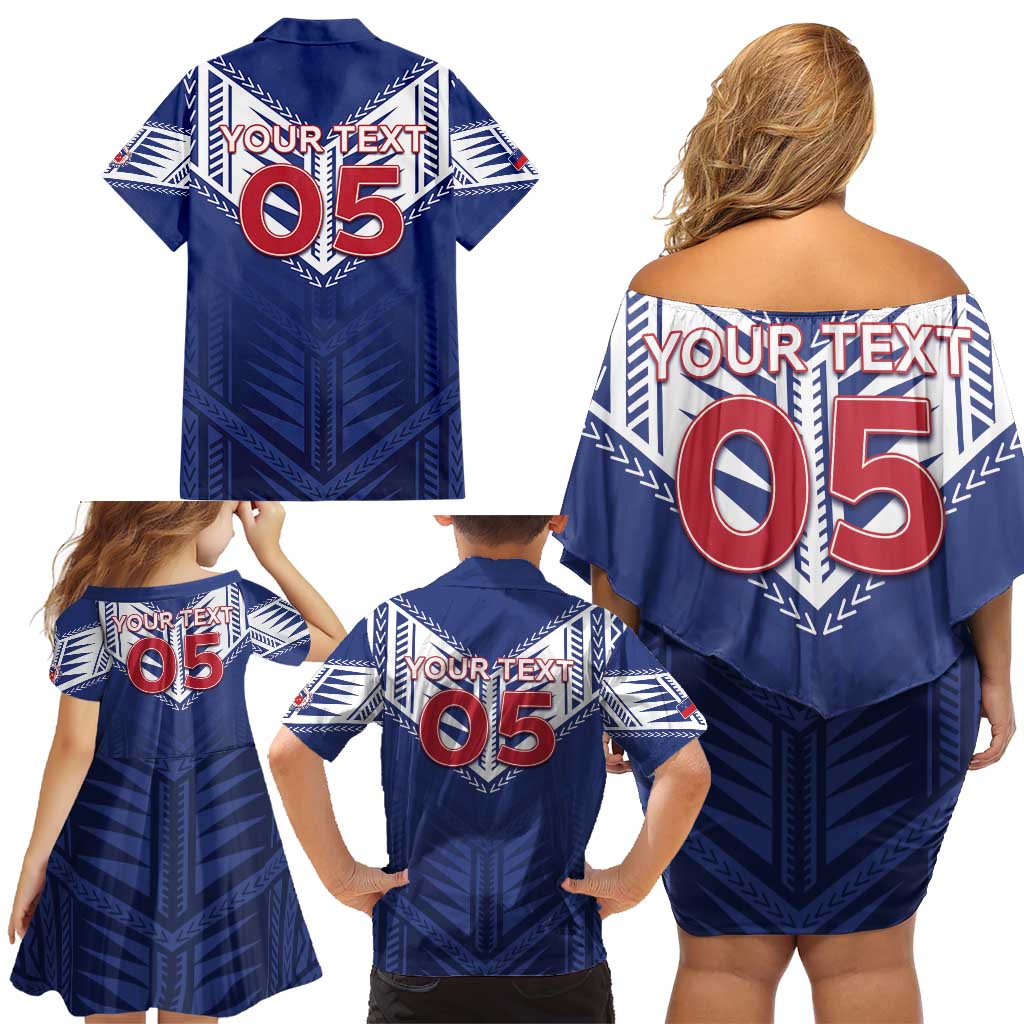 Super Toa Samoa Rugby Custom Family Matching Off Shoulder Short Dress and Hawaiian Shirt Warrior Spirit LT05