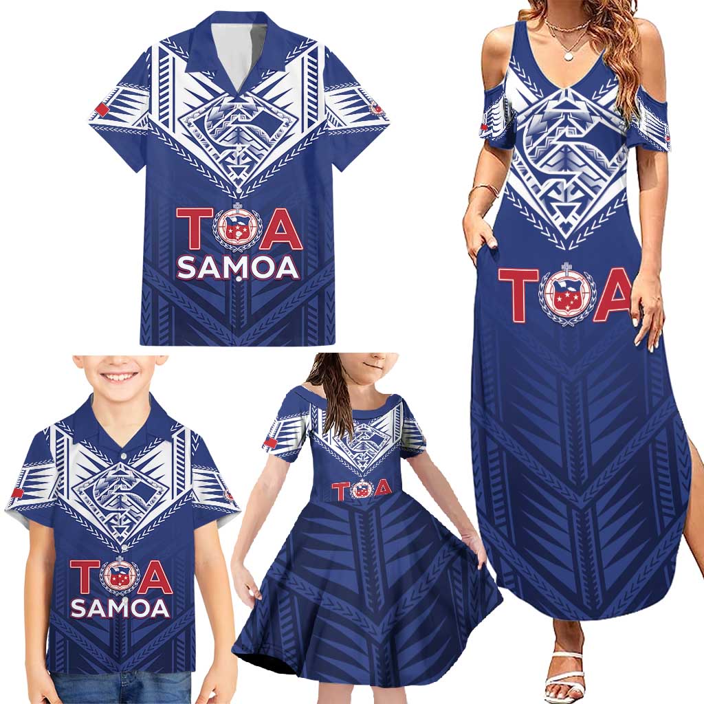 Super Toa Samoa Rugby Custom Family Matching Summer Maxi Dress and Hawaiian Shirt Warrior Spirit LT05