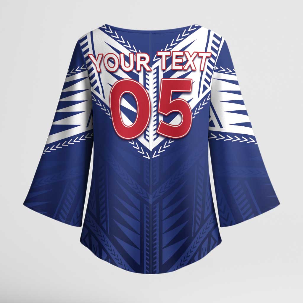 Super Toa Samoa Rugby Custom Kimono Sleeve Blouse Warrior Spirit LT05