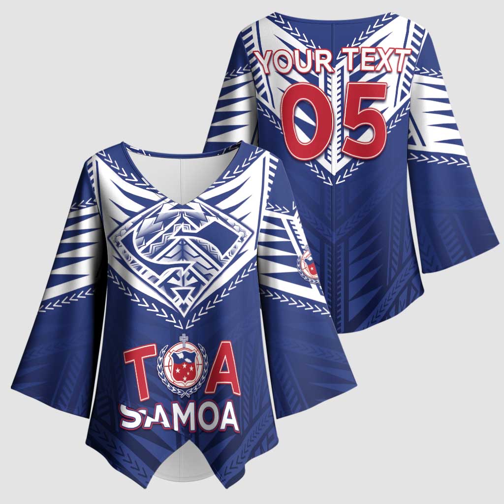 Super Toa Samoa Rugby Custom Kimono Sleeve Blouse Warrior Spirit LT05