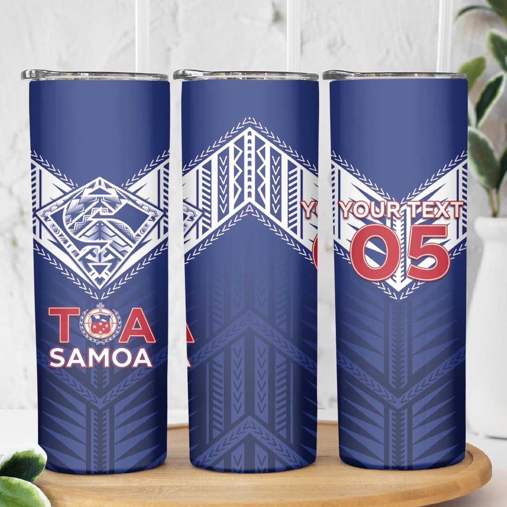 Super Toa Samoa Rugby Custom Skinny Tumbler Warrior Spirit LT05