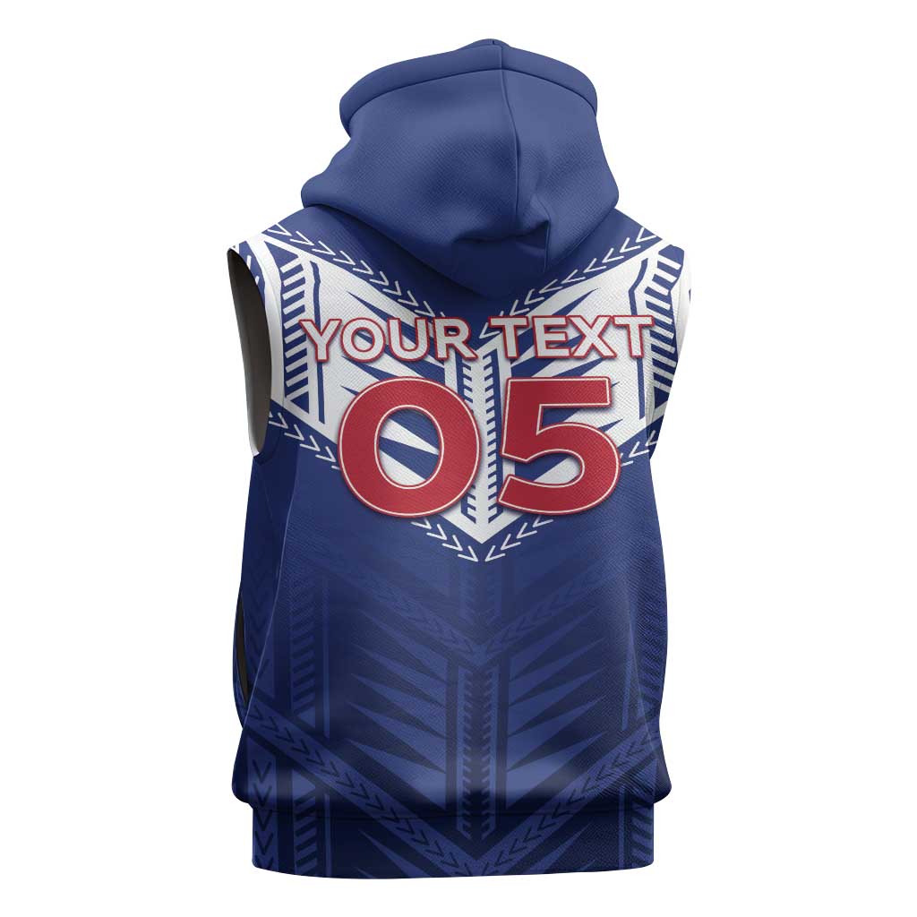 Super Toa Samoa Rugby Custom Sleeveless Hoodie Warrior Spirit LT05