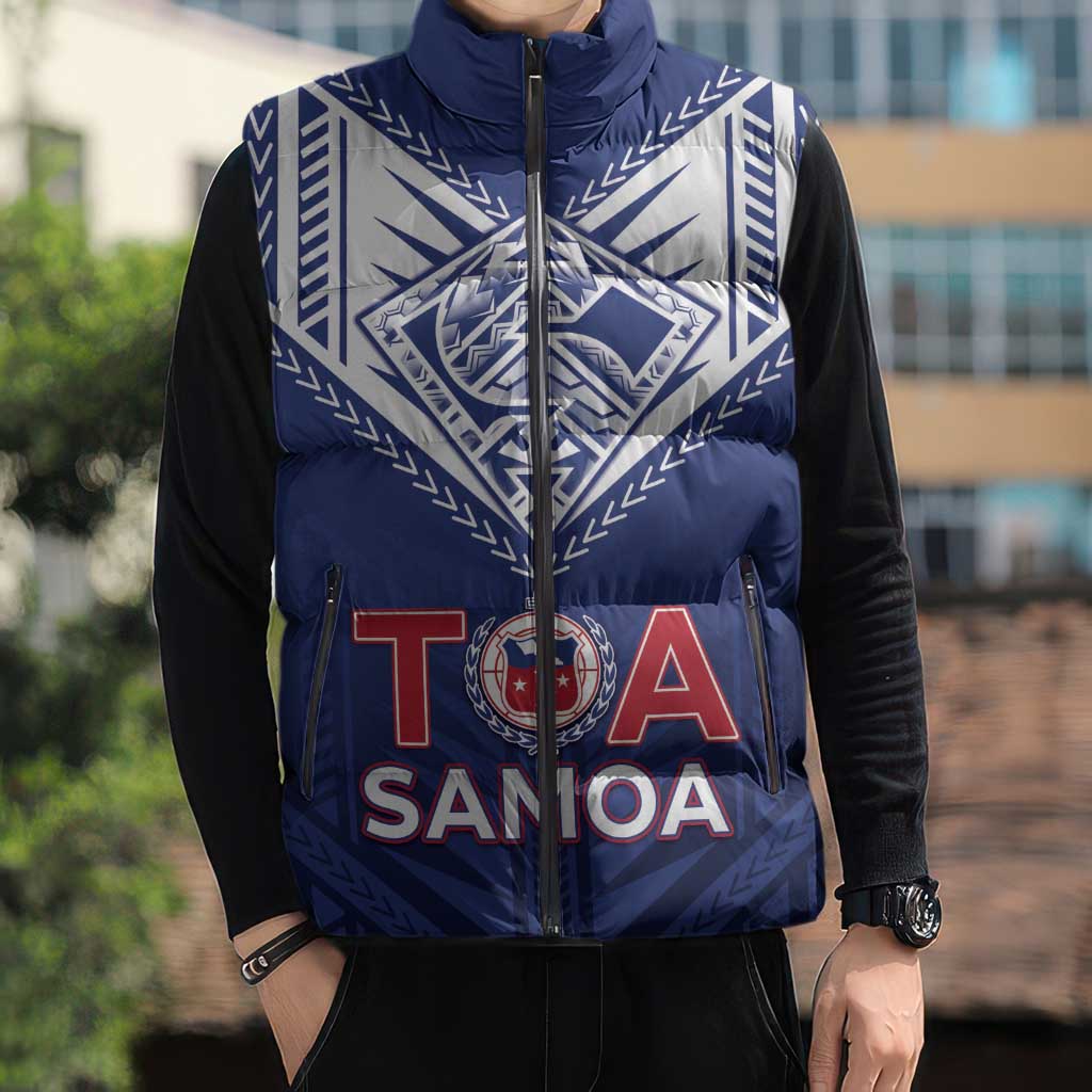 Super Toa Samoa Rugby Custom Sleeveless Puffer Jacket Warrior Spirit LT05