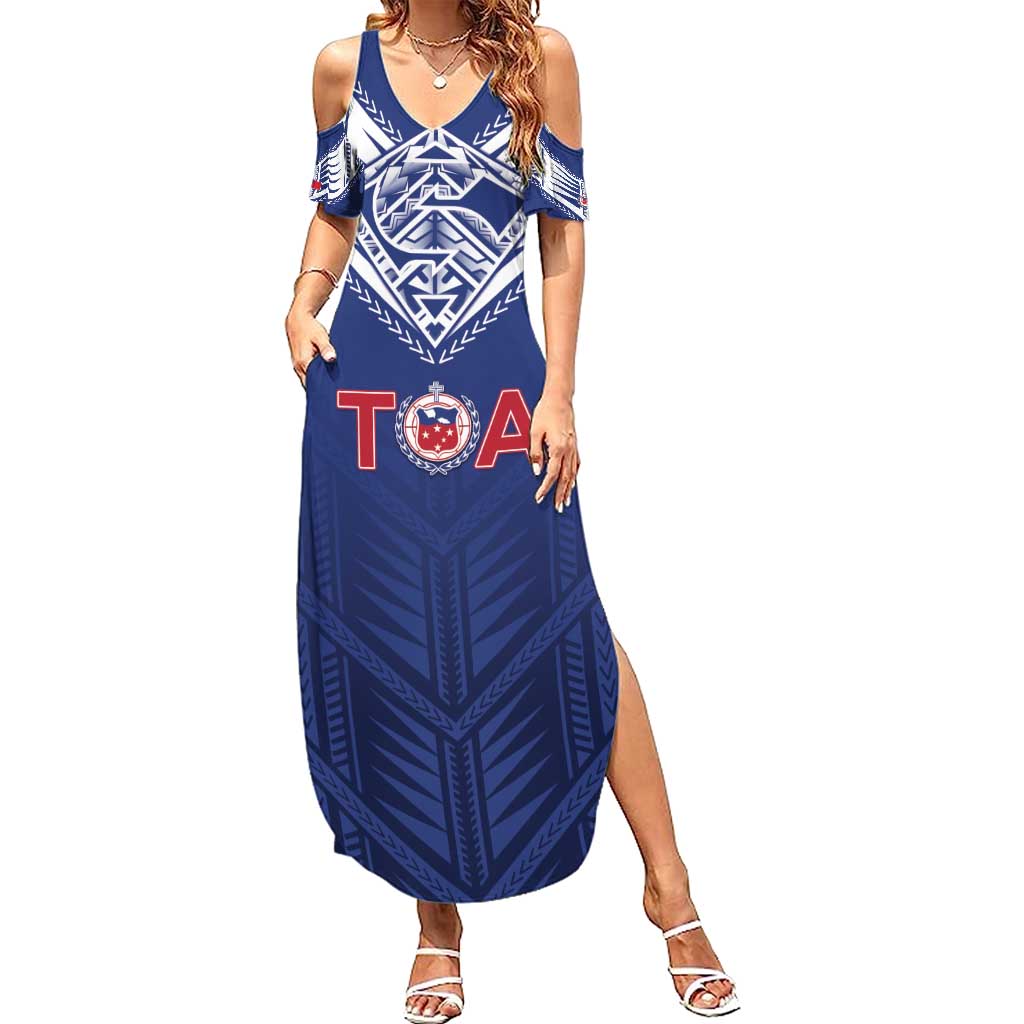 Super Toa Samoa Rugby Custom Summer Maxi Dress Warrior Spirit LT05