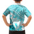 Hawaiian Tapa Family Matching Puletasi Dress and Hawaiian Shirt Traditional Vintage Pattern Aqua LT05 - Polynesian Pride