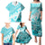 Hawaiian Tapa Family Matching Puletasi Dress and Hawaiian Shirt Traditional Vintage Pattern Aqua LT05 - Polynesian Pride