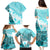 Hawaiian Tapa Family Matching Puletasi Dress and Hawaiian Shirt Traditional Vintage Pattern Aqua LT05 - Polynesian Pride