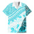 Hawaiian Tapa Family Matching Puletasi Dress and Hawaiian Shirt Traditional Vintage Pattern Aqua LT05 Dad's Shirt - Short Sleeve Aqua - Polynesian Pride