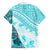 Hawaiian Tapa Family Matching Puletasi Dress and Hawaiian Shirt Traditional Vintage Pattern Aqua LT05 - Polynesian Pride