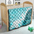 Hawaiian Tapa Quilt Traditional Vintage Pattern Aqua LT05 - Polynesian Pride