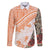 Hawaiian Tapa Family Matching Mermaid Dress and Hawaiian Shirt Traditional Vintage Pattern Orange LT05 Dad's Shirt - Long Sleeve Orange - Polynesian Pride
