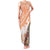 Hawaiian Tapa Family Matching Tank Maxi Dress and Hawaiian Shirt Traditional Vintage Pattern Orange LT05 Mom's Dress Orange - Polynesian Pride