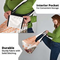 Hawaiian Tapa Grocery Bag Traditional Vintage Pattern Orange