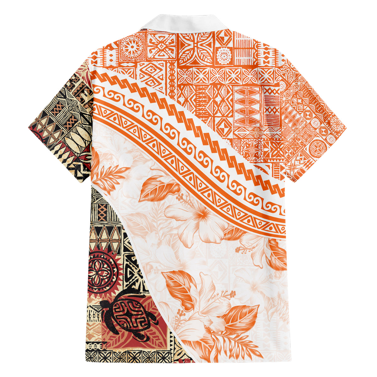 Hawaiian Tapa Hawaiian Shirt Traditional Vintage Pattern Orange LT05 - Polynesian Pride