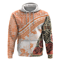 Hawaiian Tapa Hoodie Traditional Vintage Pattern Orange LT05 - Polynesian Pride