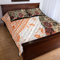 Hawaiian Tapa Quilt Bed Set Traditional Vintage Pattern Orange LT05 - Polynesian Pride