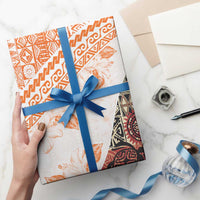 Hawaiian Tapa Wrapping Paper Traditional Vintage Pattern Orange - Polynesian Pride