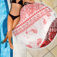 Hawaiian Tapa Beach Blanket Traditional Vintage Pattern Red LT05 - Polynesian Pride
