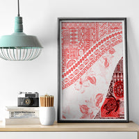 Hawaiian Tapa Canvas Wall Art Traditional Vintage Pattern Red LT05 - Polynesian Pride