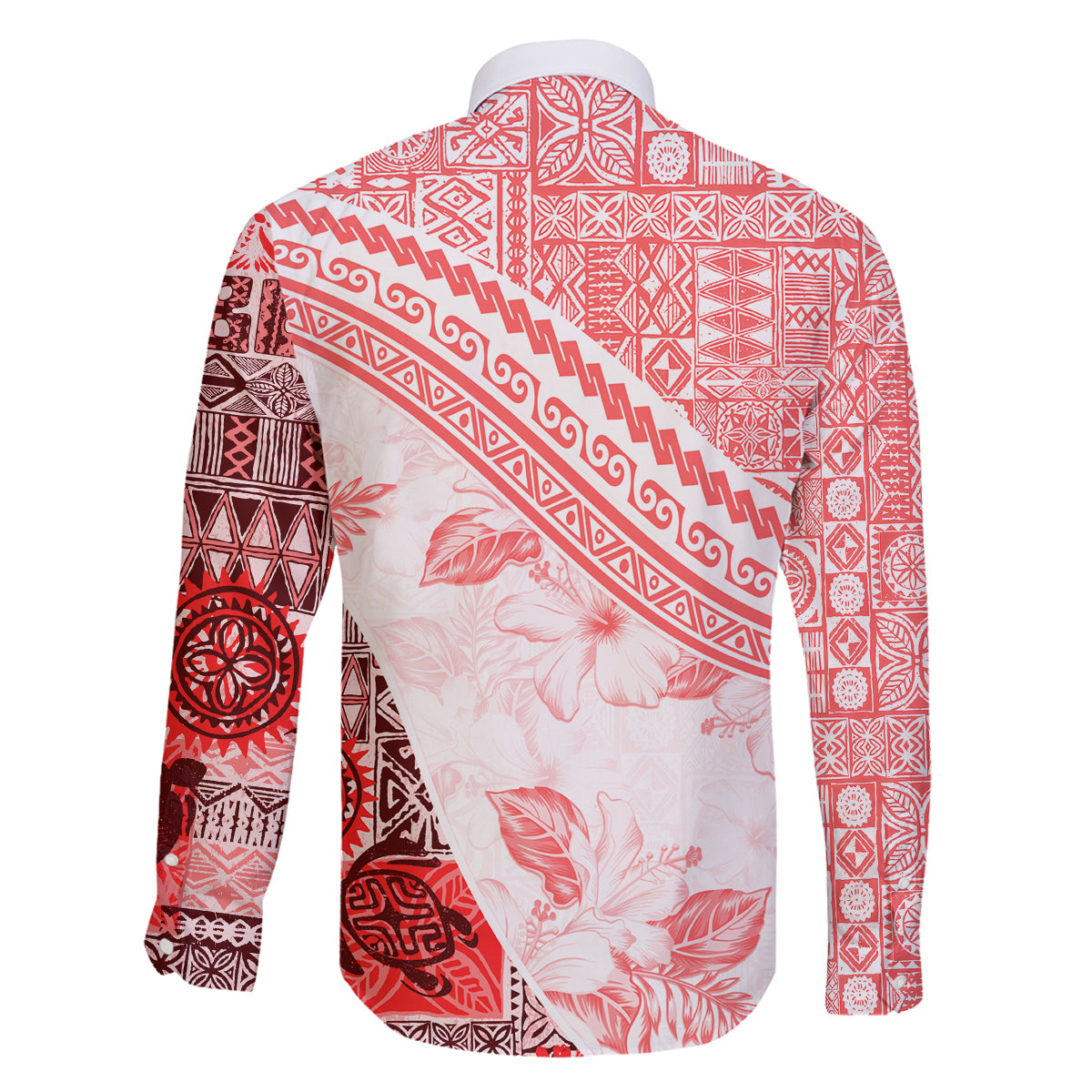 Hawaiian Tapa Family Matching Tank Maxi Dress and Hawaiian Shirt Traditional Vintage Pattern Red LT05 - Polynesian Pride