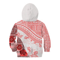 Hawaiian Tapa Kid Hoodie Traditional Vintage Pattern Red LT05 - Polynesian Pride