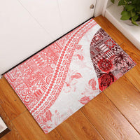 Hawaiian Tapa Rubber Doormat Traditional Vintage Pattern Red LT05 Red - Polynesian Pride