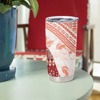 Hawaiian Tapa Tumbler Cup Traditional Vintage Pattern Red