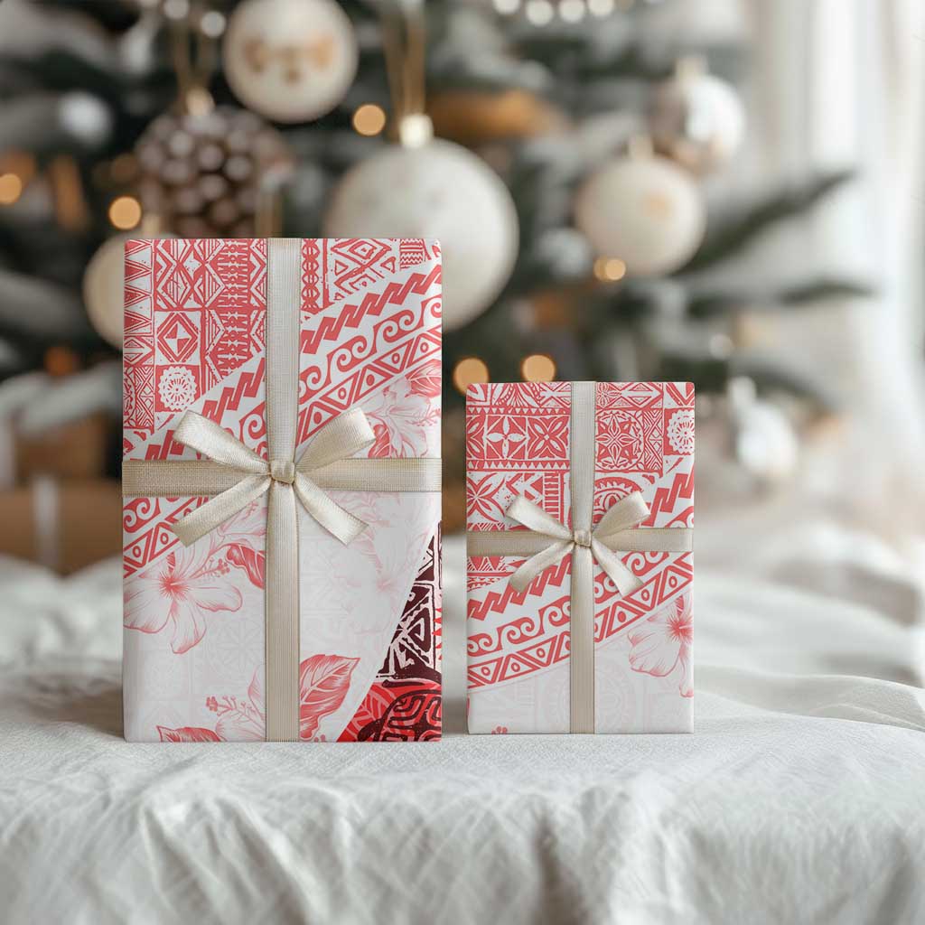Hawaiian Tapa Wrapping Paper Traditional Vintage Pattern Red - Polynesian Pride