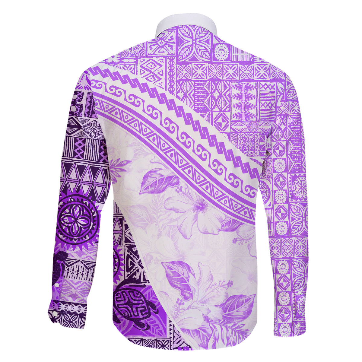 Hawaiian Tapa Family Matching Short Sleeve Bodycon Dress and Hawaiian Shirt Traditional Vintage Pattern Violet LT05 - Polynesian Pride