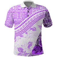 Hawaiian Tapa Polo Shirt Traditional Vintage Pattern Violet LT05 Violet - Polynesian Pride
