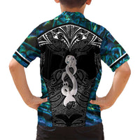 New Zealand Aotearoa Family Matching Tank Maxi Dress and Hawaiian Shirt Maori Taniwha Paua Shell LT05 - Polynesian Pride