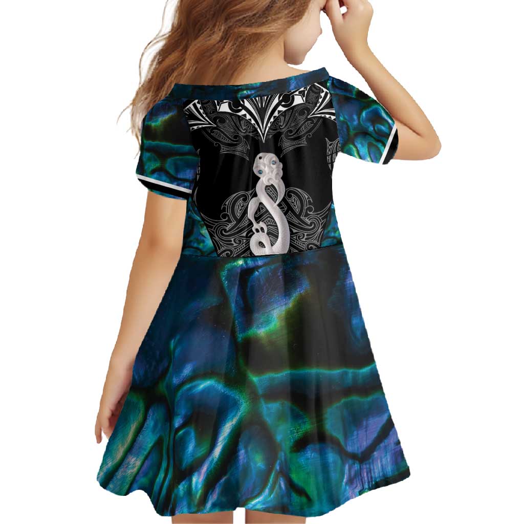 New Zealand Aotearoa Family Matching Tank Maxi Dress and Hawaiian Shirt Maori Taniwha Paua Shell LT05 - Polynesian Pride