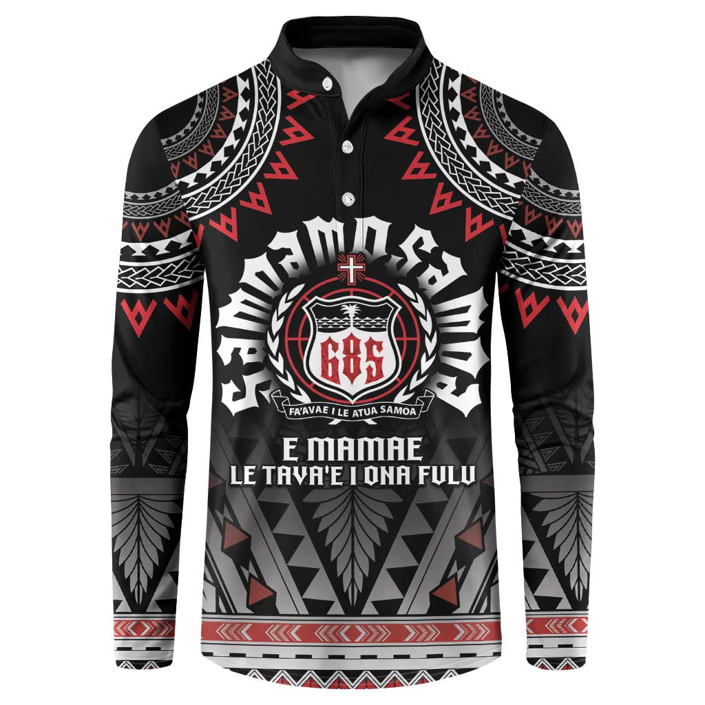 Personalised Samoa Black Saturday Button Sweatshirt Samoa For Samoans LT05 Black - Polynesian Pride
