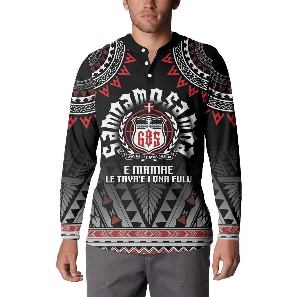 Personalised Samoa Black Saturday Button Sweatshirt Samoa For Samoans LT05 - Polynesian Pride