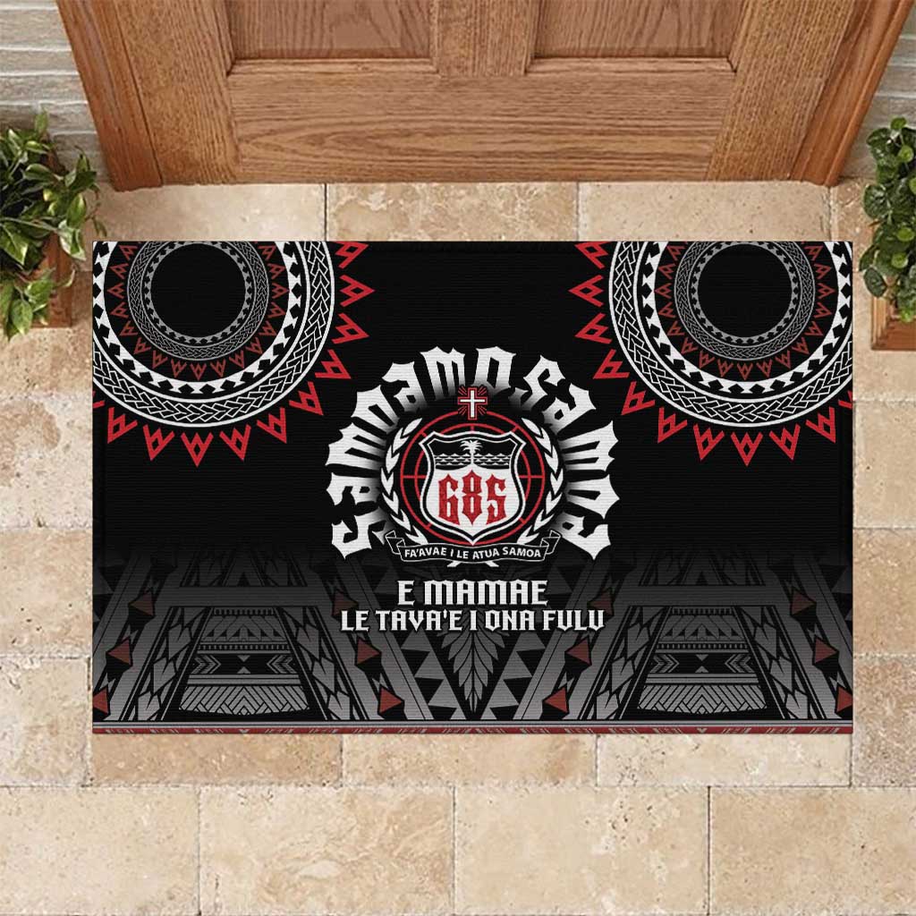 Samoa Black Saturday Rubber Doormat Samoa For Samoans LT05 Black - Polynesian Pride
