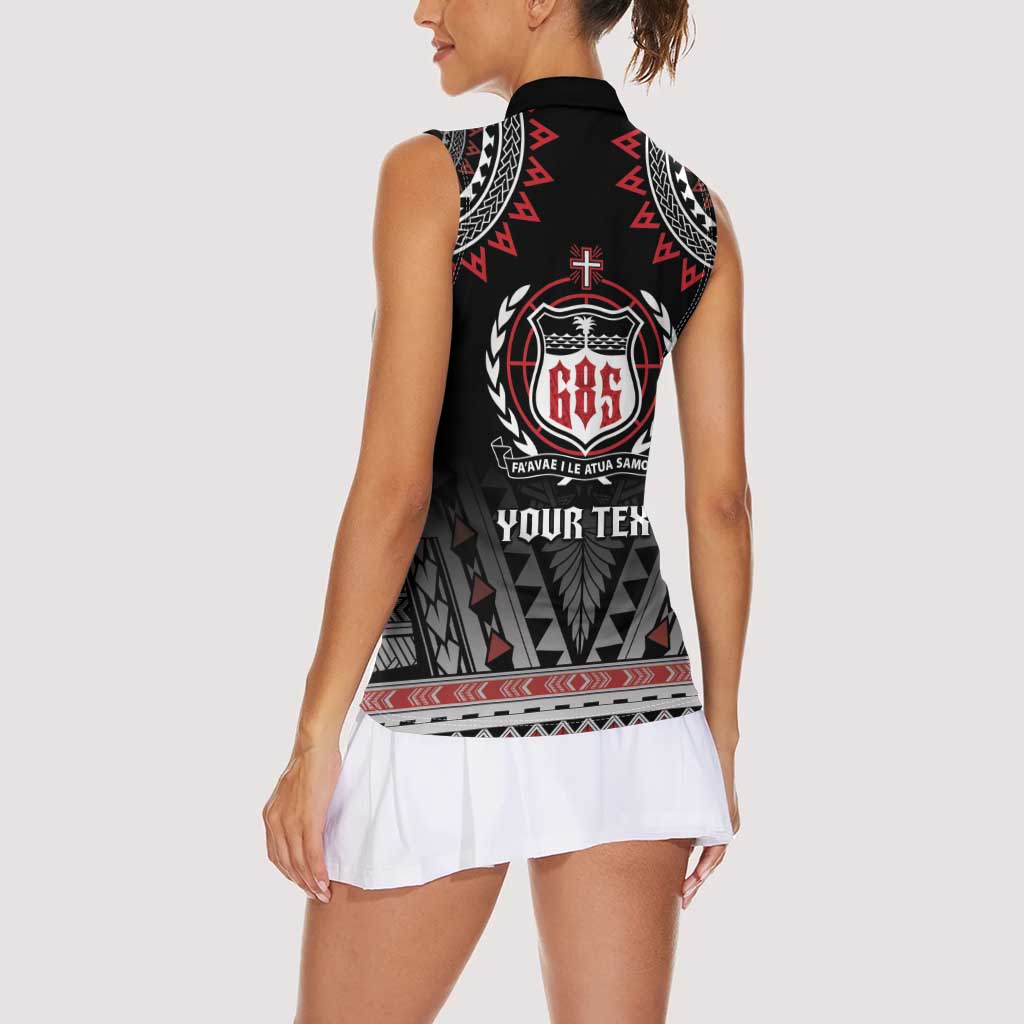 Personalised Samoa Black Saturday Women Sleeveless Polo Shirt Samoa For Samoans