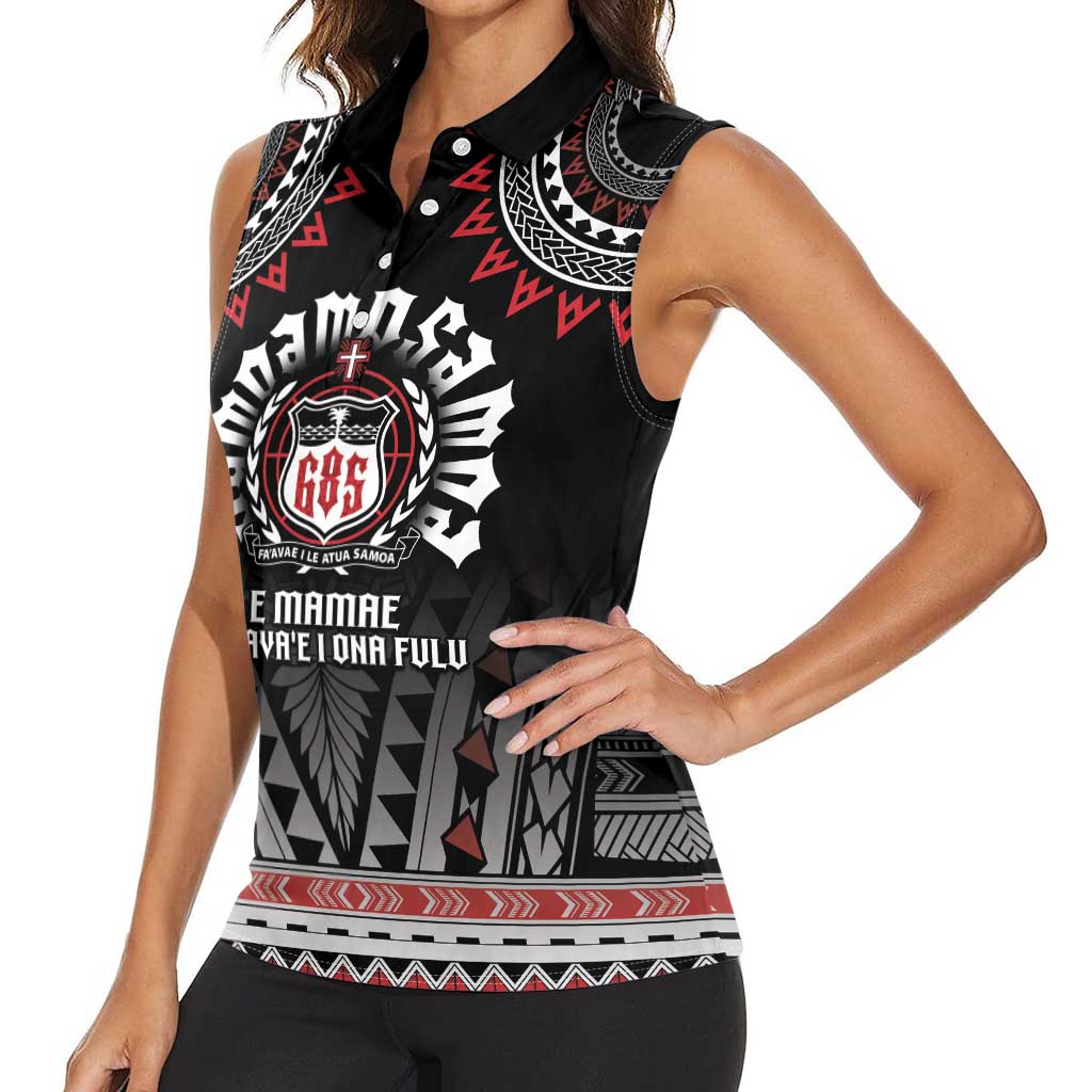 Personalised Samoa Black Saturday Women Sleeveless Polo Shirt Samoa For Samoans