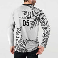 Custom New Zealand Football Button Sweatshirt Aotearoa Pride - Polynesian Pride