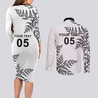 Custom New Zealand Football Couples Matching Long Sleeve Bodycon Dress and Long Sleeve Button Shirt Aotearoa Pride - Polynesian Pride