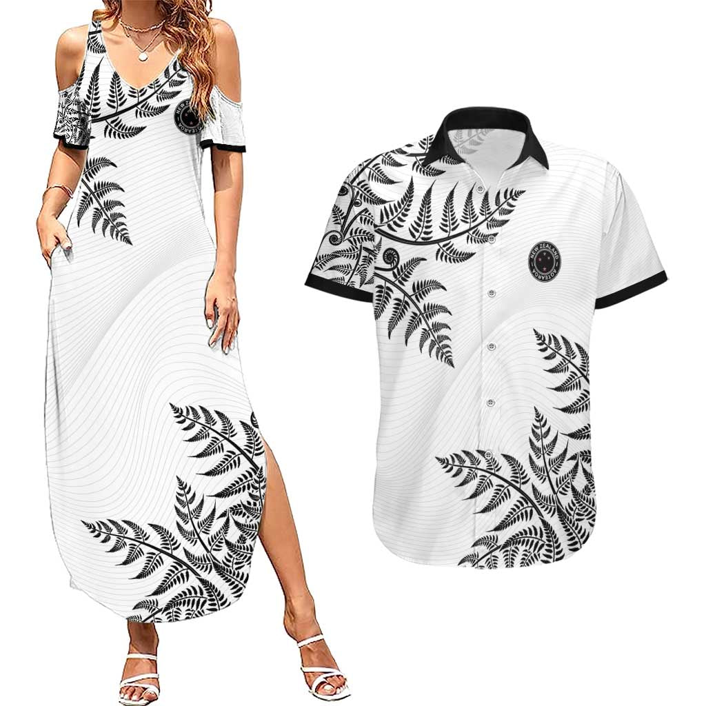 Custom New Zealand Football Couples Matching Summer Maxi Dress and Hawaiian Shirt Aotearoa Pride - Polynesian Pride