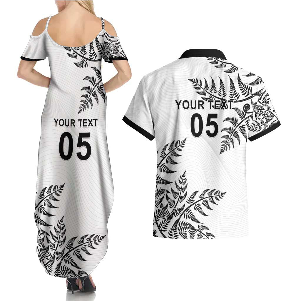 Custom New Zealand Football Couples Matching Summer Maxi Dress and Hawaiian Shirt Aotearoa Pride - Polynesian Pride