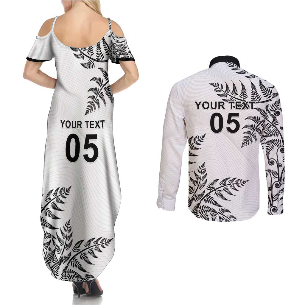 Custom New Zealand Football Couples Matching Summer Maxi Dress and Long Sleeve Button Shirt Aotearoa Pride - Polynesian Pride