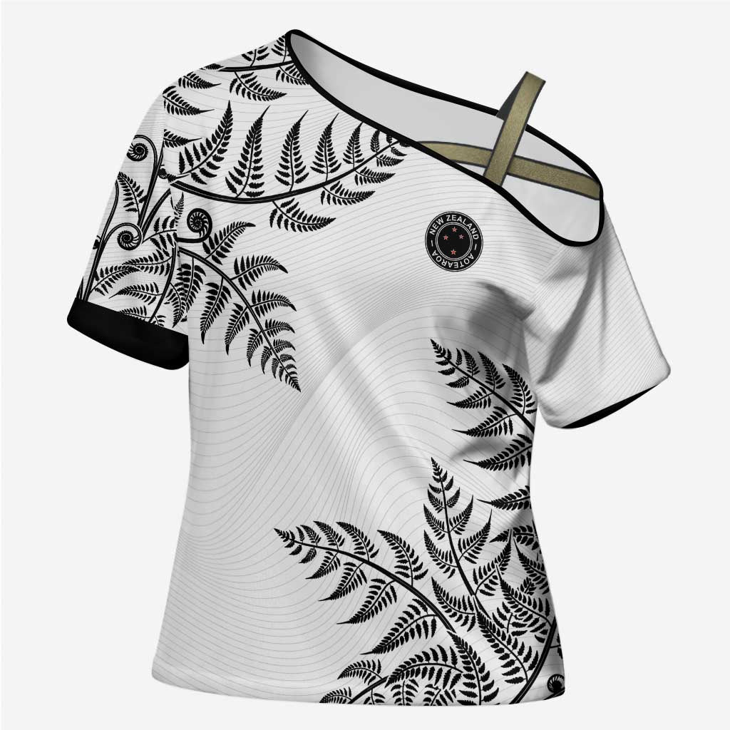 Custom New Zealand Football Cross Shoulder Shirt Aotearoa Pride - Polynesian Pride