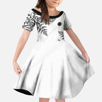 Custom New Zealand Football Family Matching Long Sleeve Bodycon Dress and Hawaiian Shirt Aotearoa Pride - Polynesian Pride